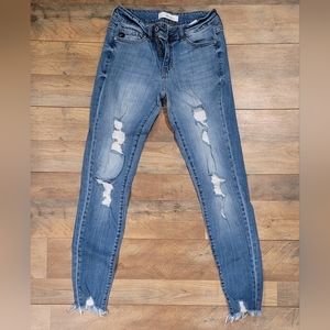 Kancan Distressed Ankle Denim Jeans